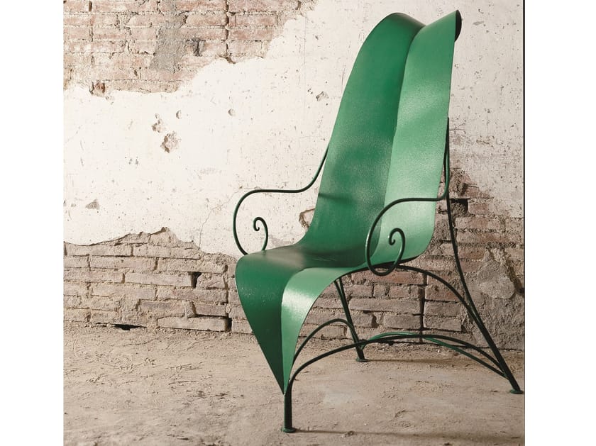 Стул из листового металла с подлокотниками Mirabili чудесное искусство жизни ARCH-00111757