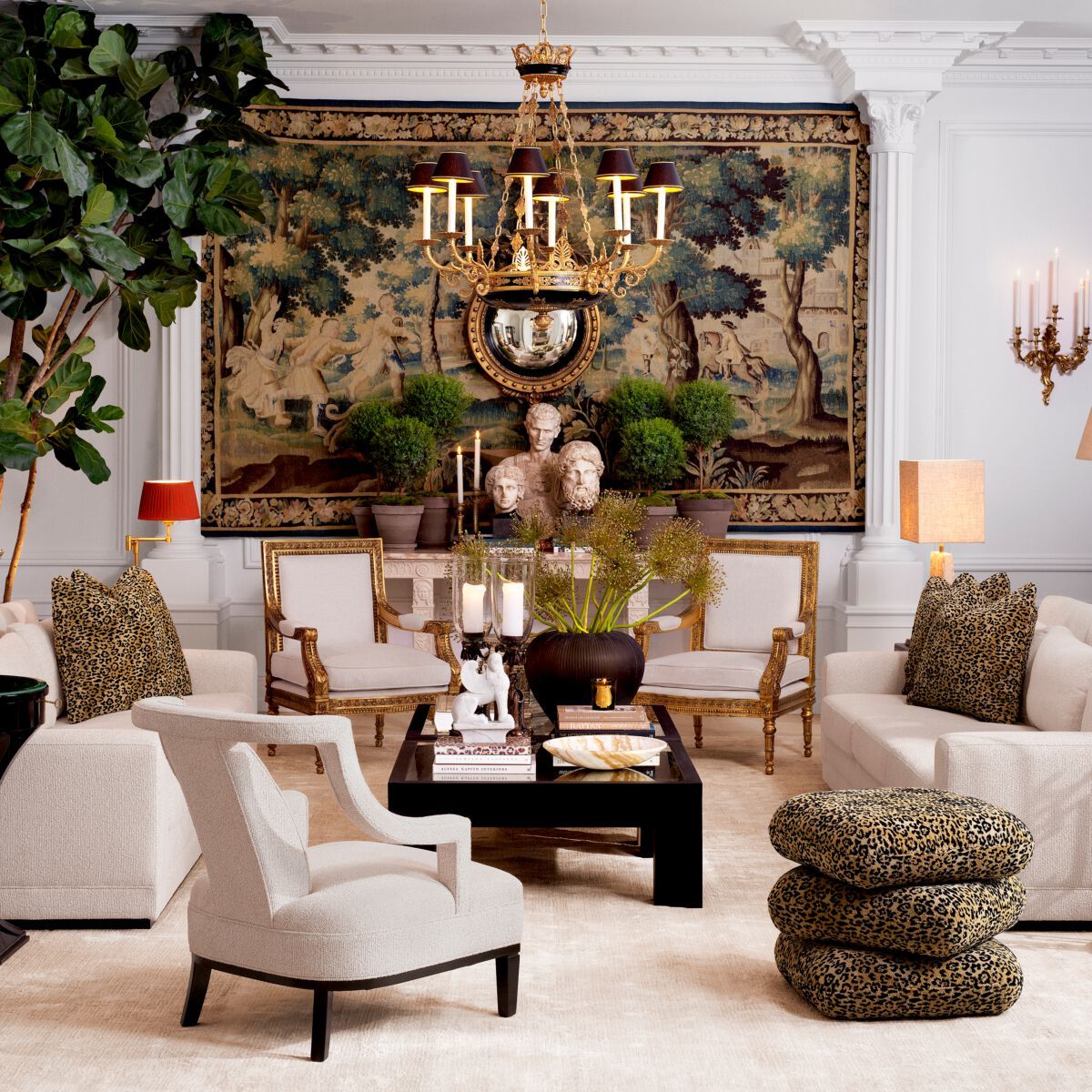 Тканевое кресло с подлокотниками Eichholtz MANHATTAN ARCH-00008861