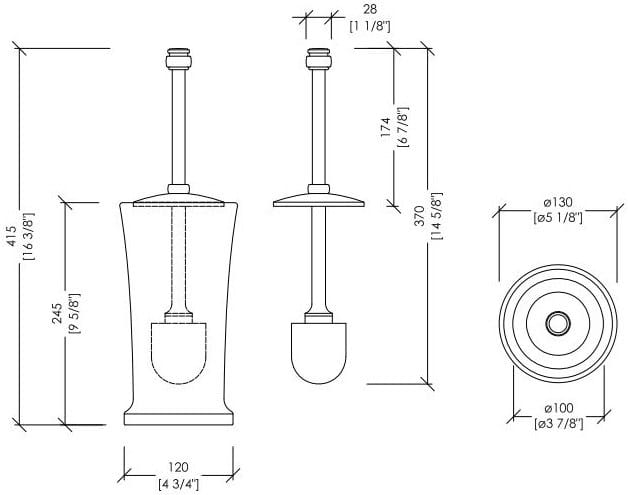 Керамический и латунный держатель для туалетной щетки Devon&Devon первый класс ARCH-00013511 - Вид №2