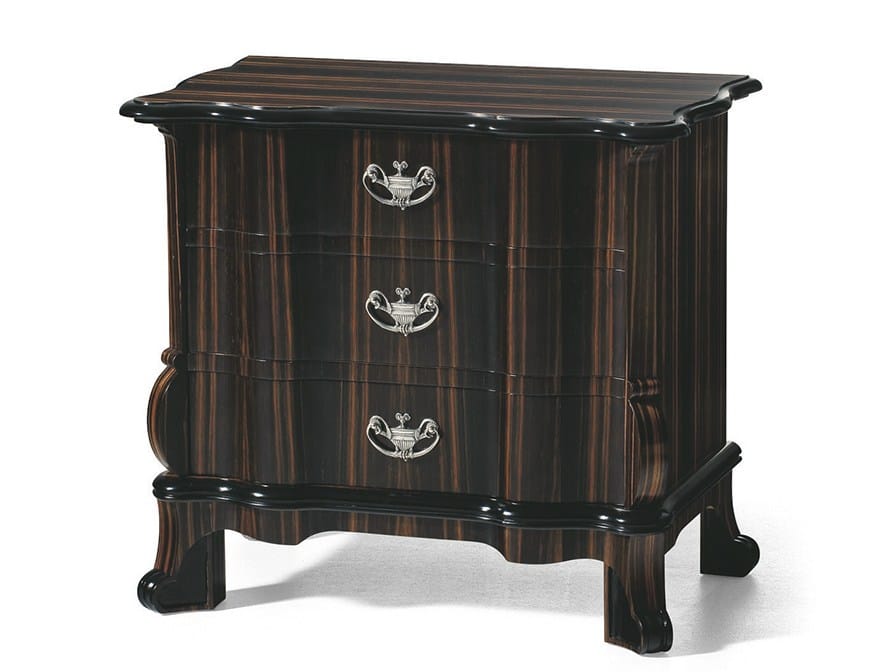 Прямоугольная тумбочка из черного дерева с ящиками OAK Галерея ARCH-00060699 - Вид №1