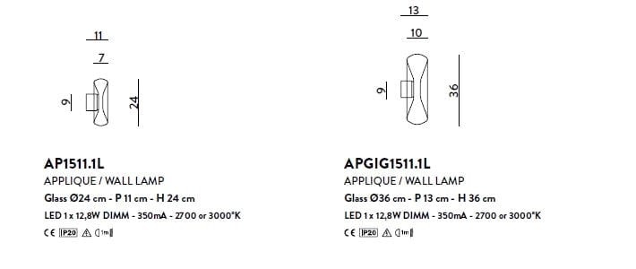 Стеклянный светодиодный настенный светильник Cangini & Tucci Складная ARCH-00114617 - Вид №2