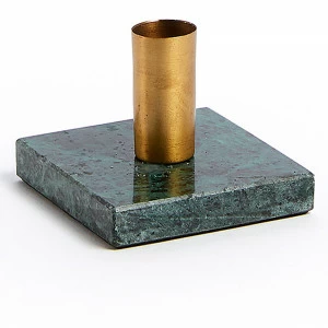 Подсвечник металлический на черной мраморной подставке латунь Checks от La Forma LA FORMA CHECKS 342973 Золото;черный