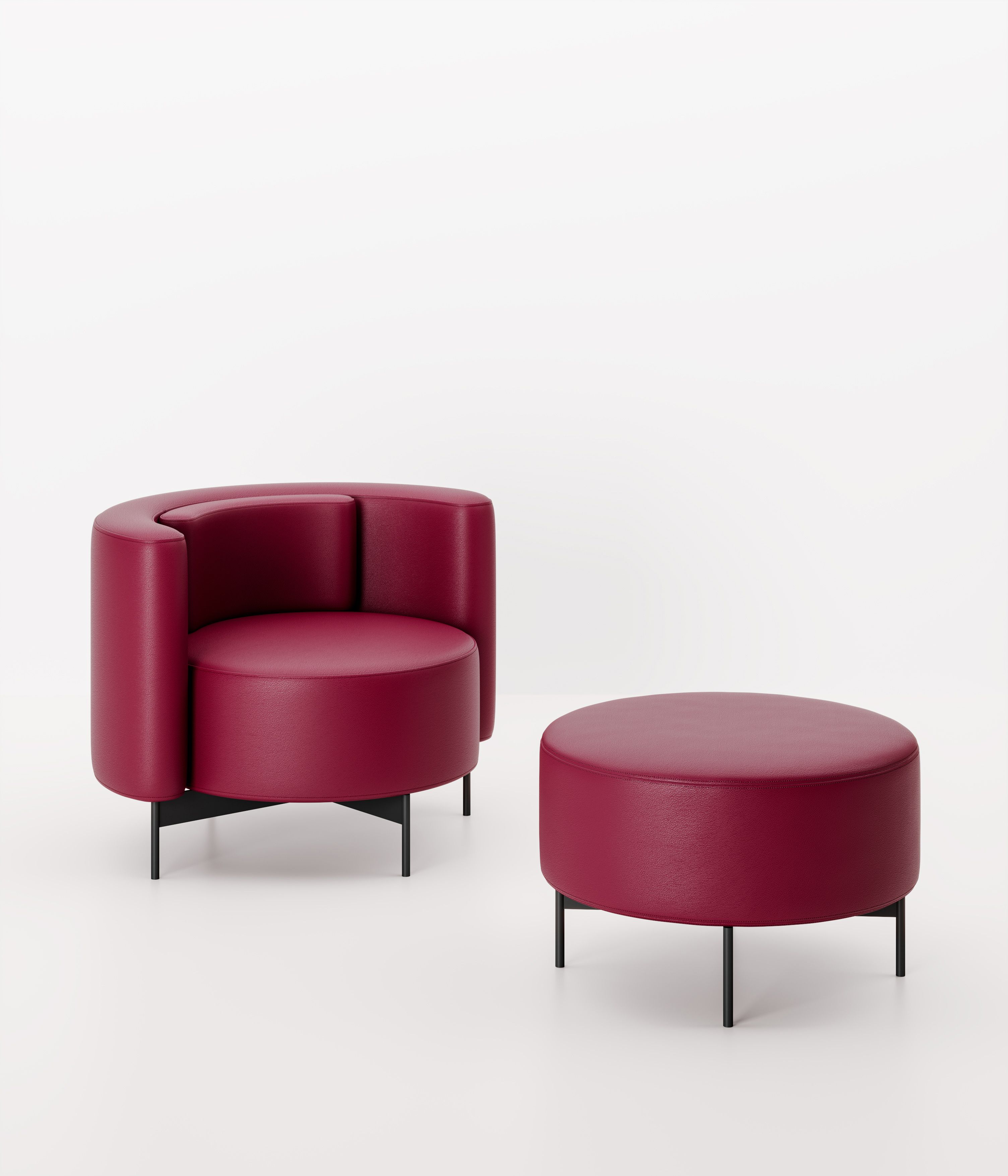 Круглый кожаный пуф Ronda Design Ghanta ARCH-00128252 - Вид №1