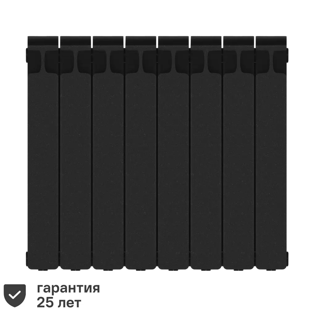 Радиатор секционный Rifar Monolit M50008RAL9005 500/100 8 секций боковое подключение биметалл черный 82560797 STLM-2144999