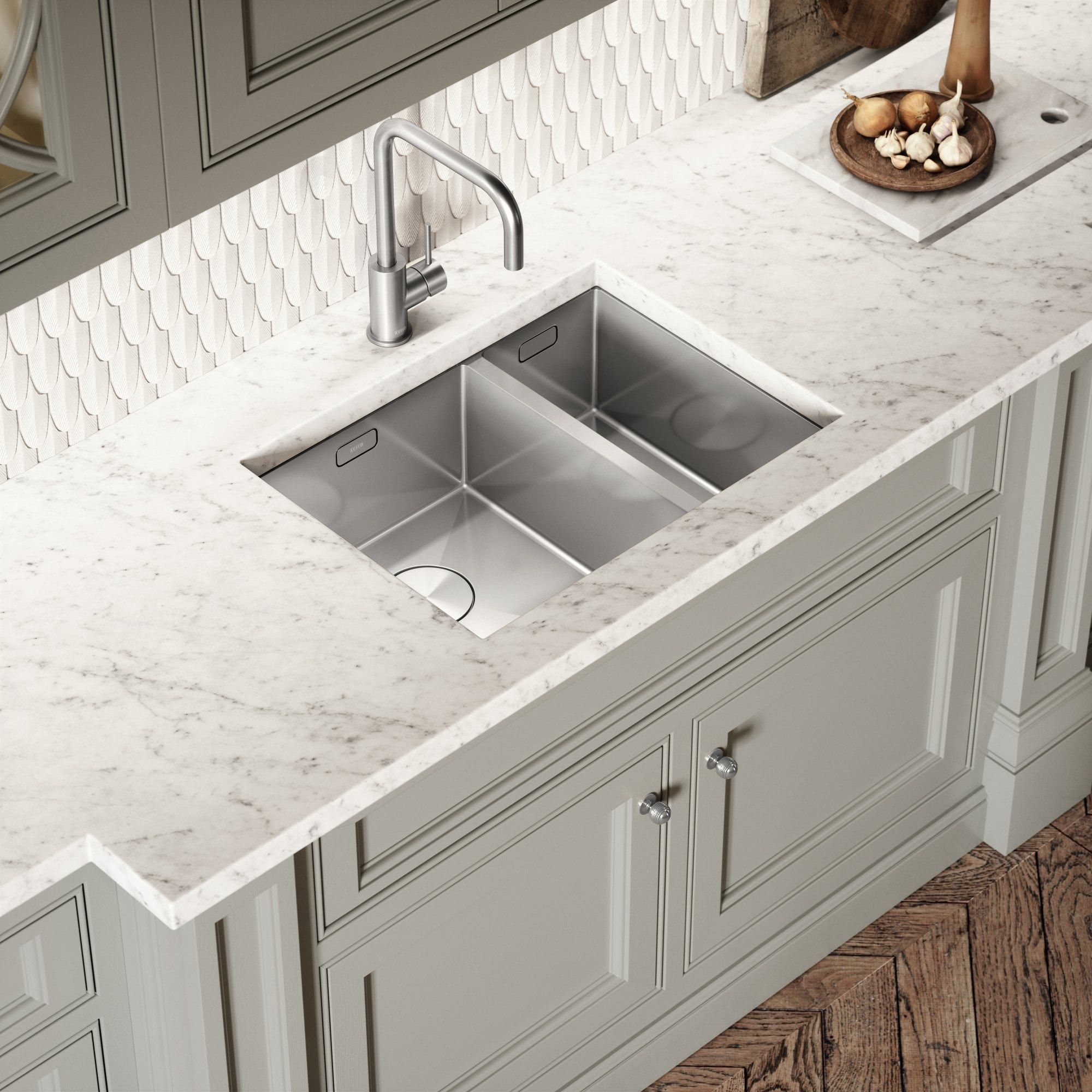 Раковина из нержавеющей стали с одной и половиной ванны LUSSO CUBO ARCH-00038543 - Вид №9