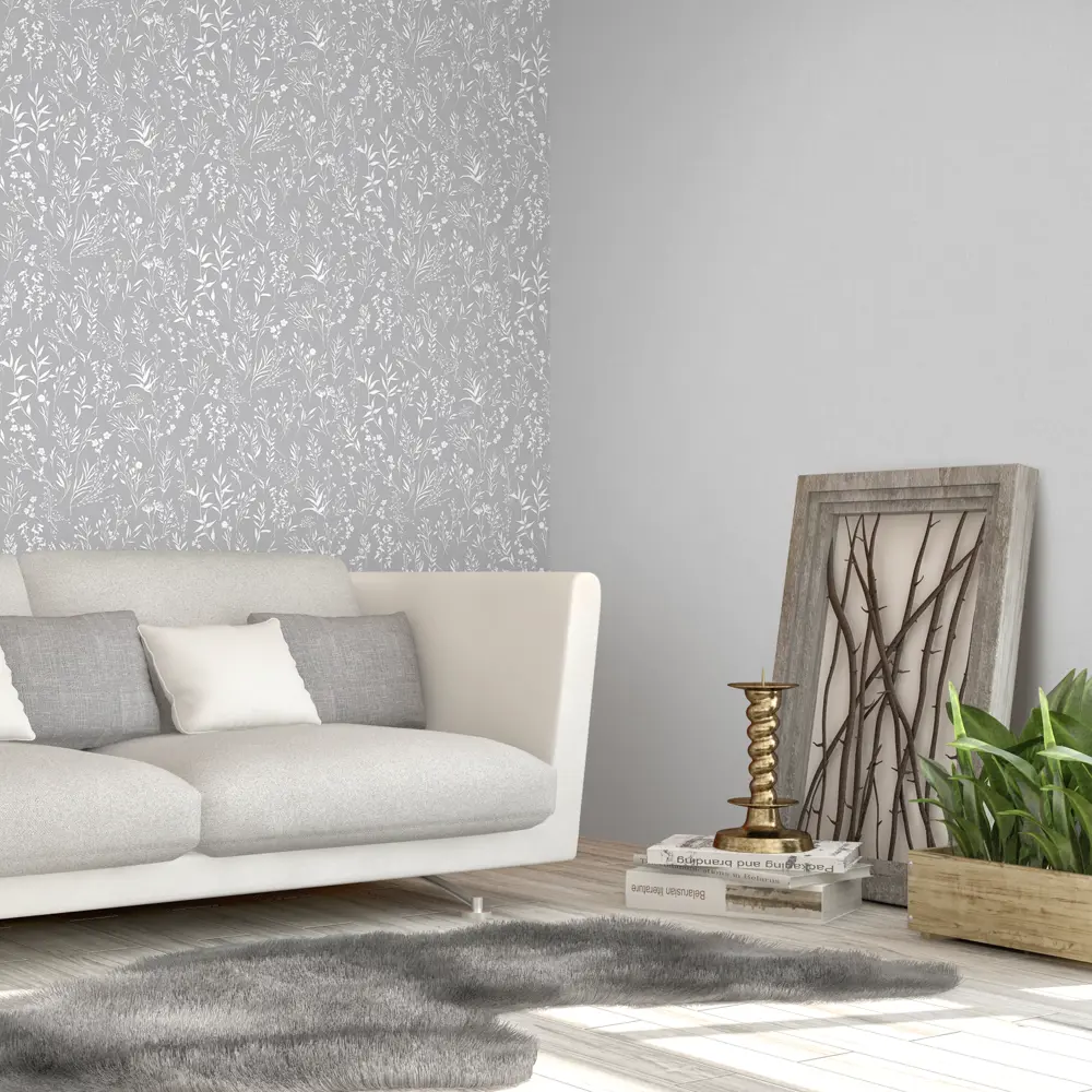 Флизелиновые обои Victoria Stenova Lavanda серые с лавандовым узором 89400058 STLM-1569967 - Вид №4