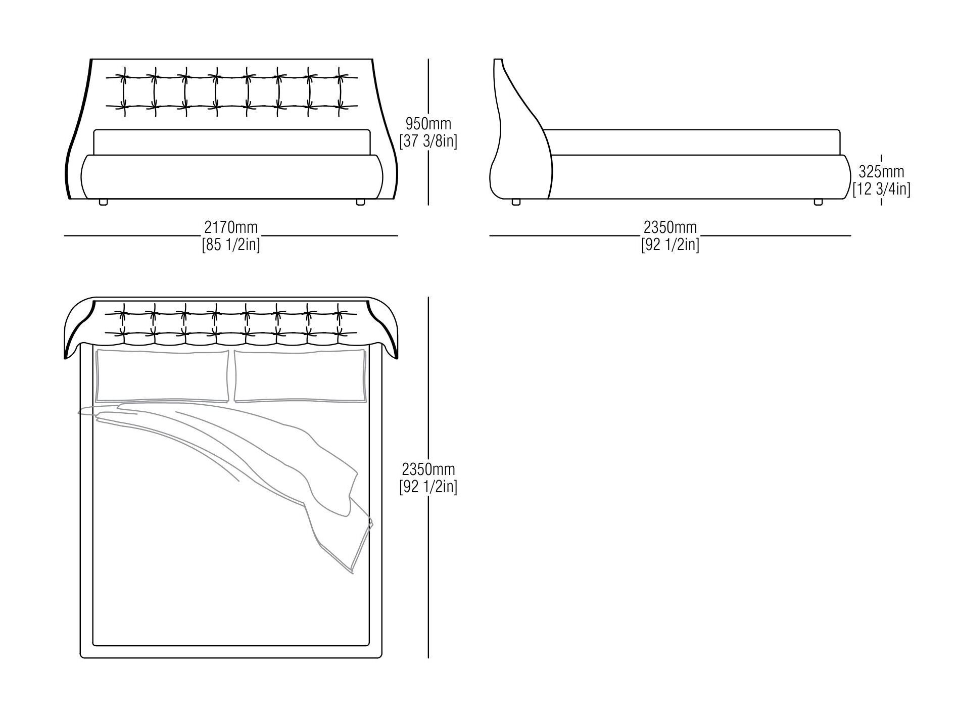 Кожаная мягкая двуспальная кровать MisuraEmme SUMO ARCH-00054917 - Вид №4
