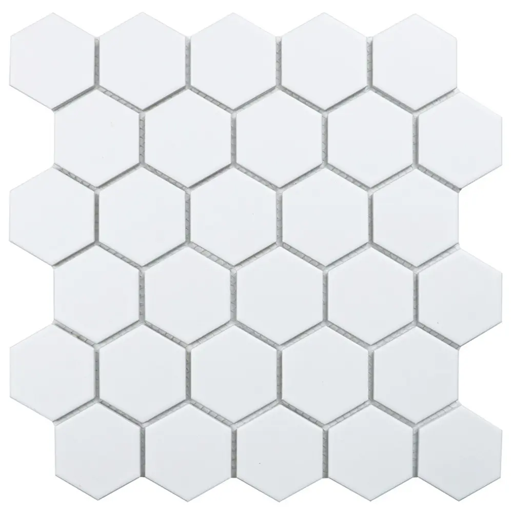 90542556 Мозаика керамическая Starmosaic Hexagon small White Matt 1610003 27x6см цвет белый STLM-0273112