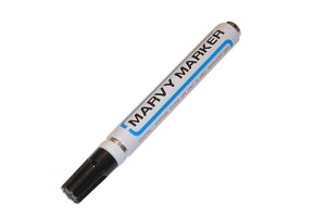 16191266 Перманентный маркер со скошенным наконечником в металлическом корпусе 1-5мм черный MAR411/1 MARVY UCHIDA
