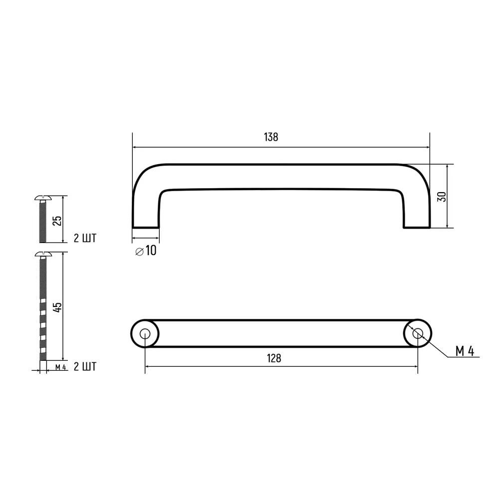 Мебельная ручка-скоба Inutilis розовое золото 128 мм PALLADIUM STLM-2015361 - Вид №5