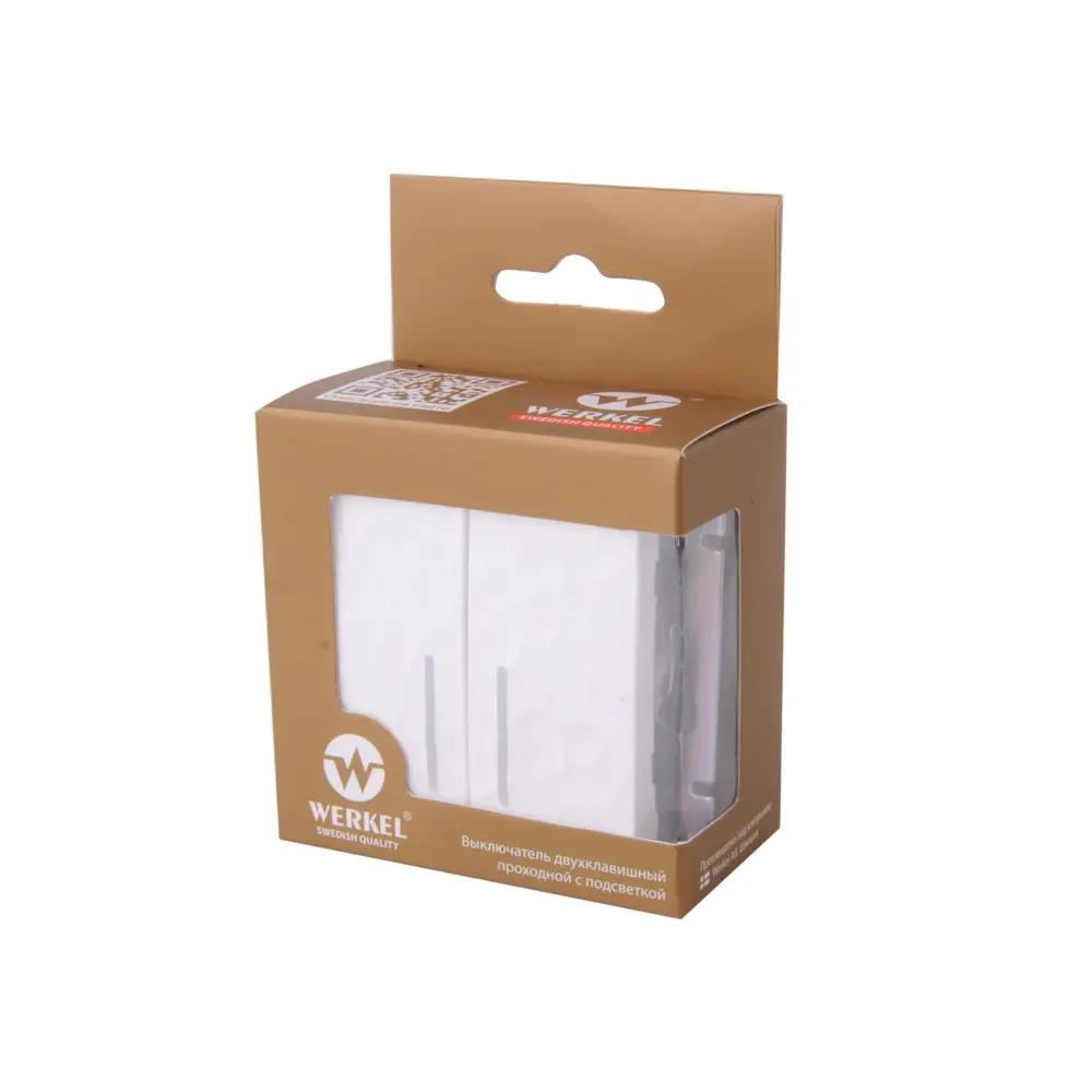 Выключатель проходной встраиваемый Werkel Hammer 2 клавиша с подсветкой цвет белый STLM-2118621 - Вид №2