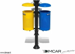 DIMCAR Урна с крышкой с пепельницей для раздельного сбора мусора City