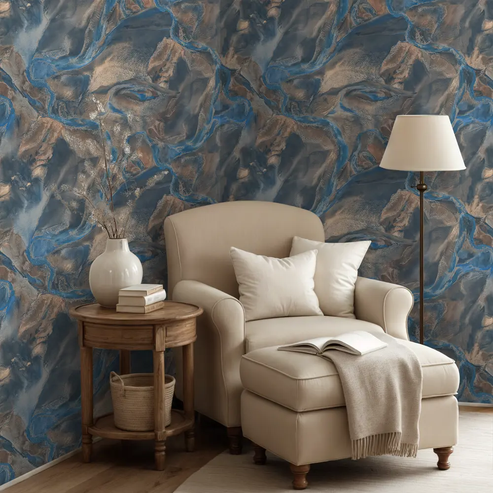 Флизелиновые обои Euro Decor Istok синие 1.06 м 89420942 STLM-1569717 - Вид №2