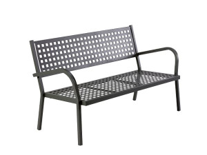 Металлическая садовая скамейка с подлокотниками