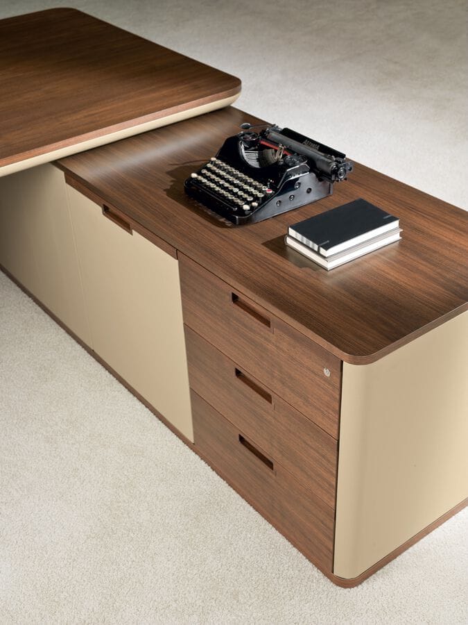 Угловой стол с ящиками из дерева и кожи i 4 Mariani Аватар ARCH-00045165 - Вид №6