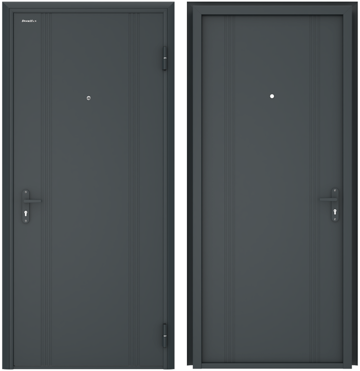 84226050 Дверь входная металлическая Эко 2050х880 мм, правая, цвет антрацит STLM-0047125 DOORHAN