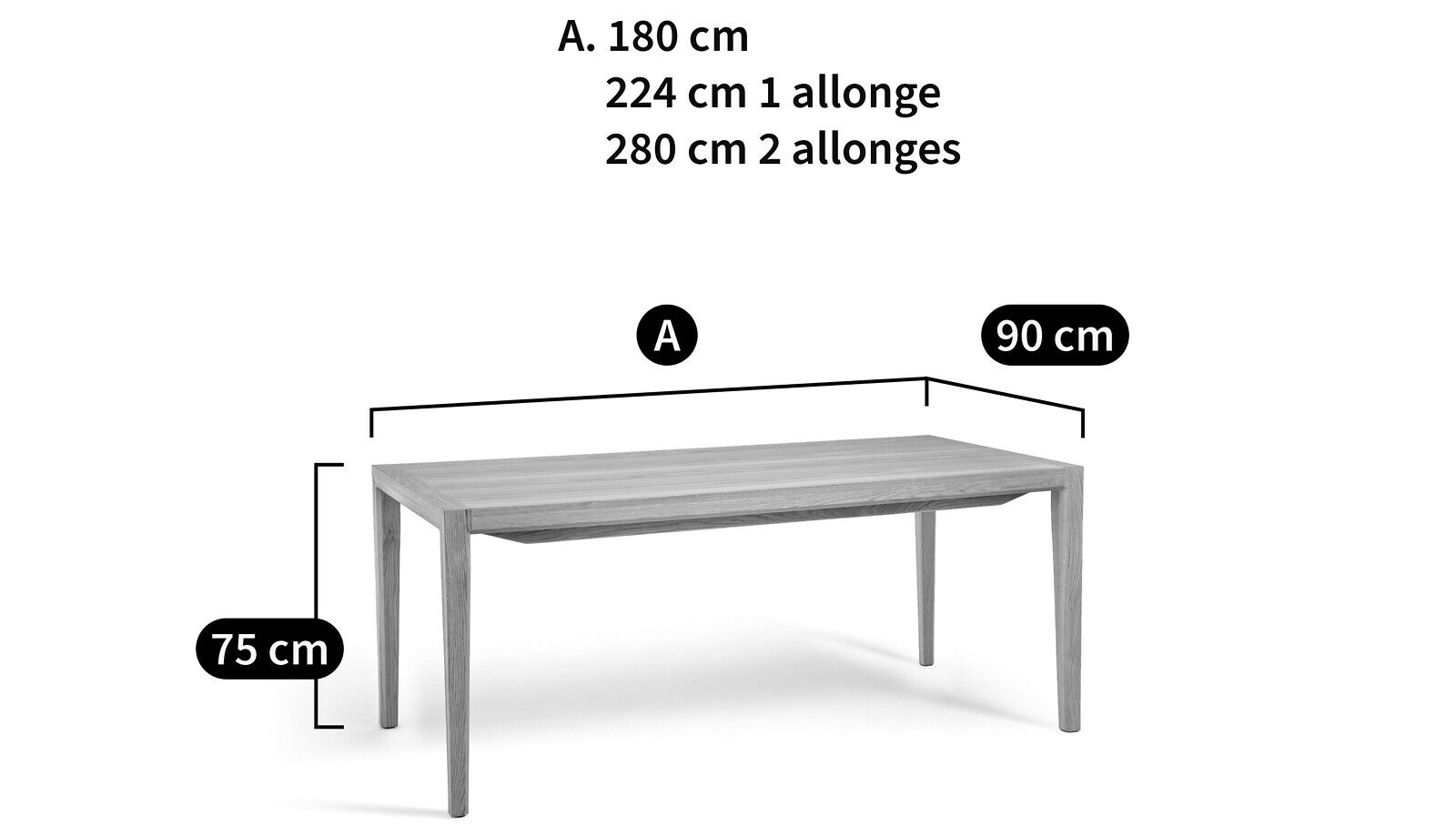 Прямоугольный выдвижной стол из МДФ AMPM Nizou ARCH-00150823 - Вид №5