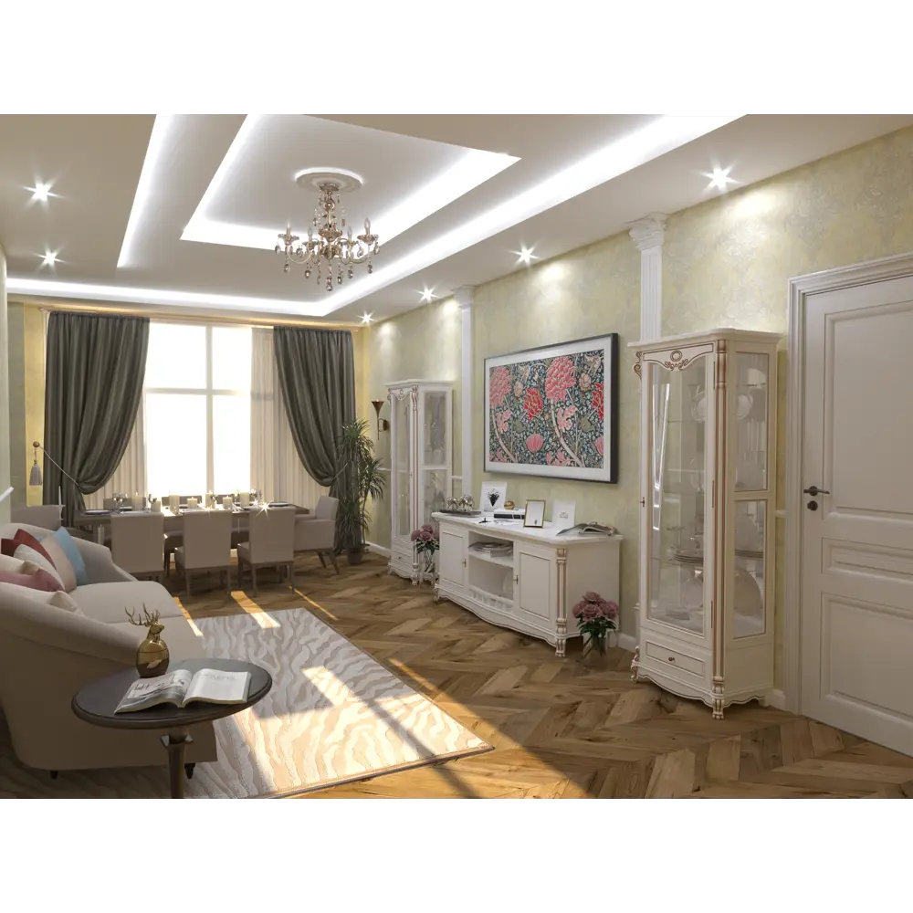 Обои флизелиновые Мир Art Nouveau жёлтые 1.06 м 46-117-02 82014249 STLM-2091400 - Вид №3