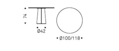 Круглый керамический стол Cattelan italia CUBA KERAMIK BISTROT ARCH-00070390 - Вид №4