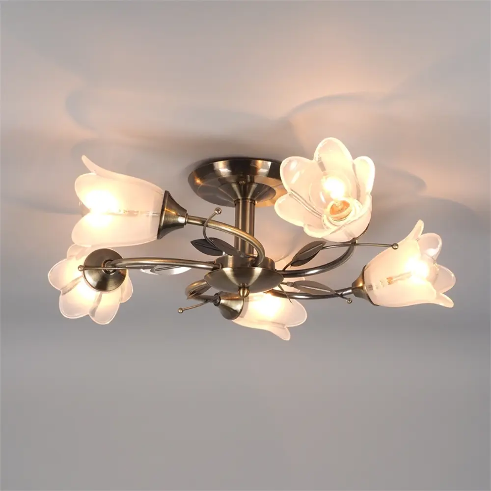 Люстра Бэлл 5xE27x60 Вт, металл/стекло, цвет бронза/белый WINK STLM-2023491