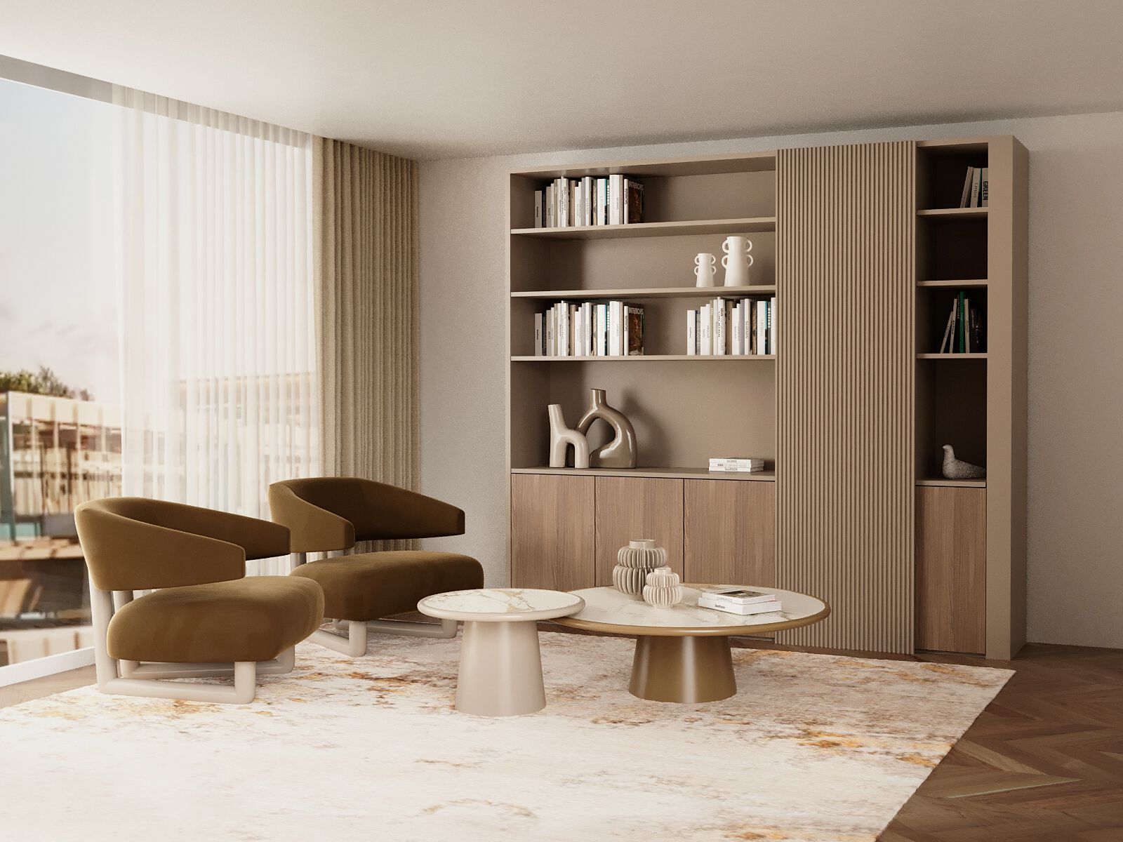 Деревянный книжный шкаф ANA ROQUE INTERIORS ARCH-00110585 - Вид №1