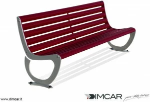 DIMCAR Металлическая скамейка в современном стиле со спинкой Elite 1141