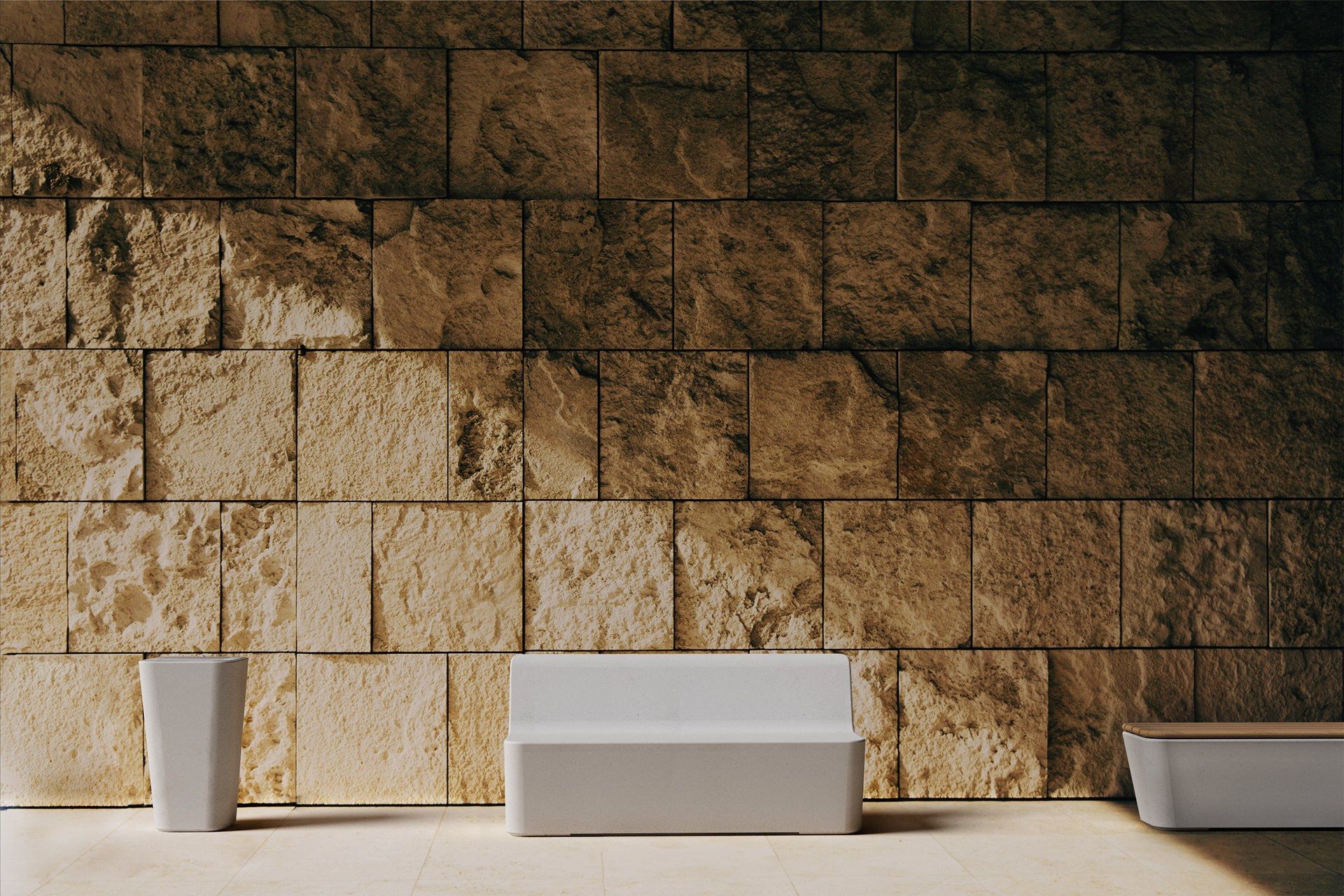 Скамейка без спинки из бетона и дерева SIT Smooth ARCH-00139826 - Вид №4