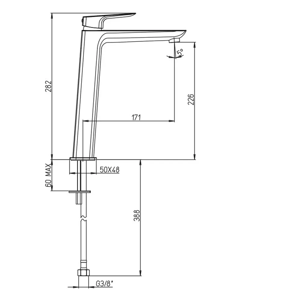 Смеситель для раковины Nove, высокий излив, цвет хром Paini STLM-2058822 - Вид №4