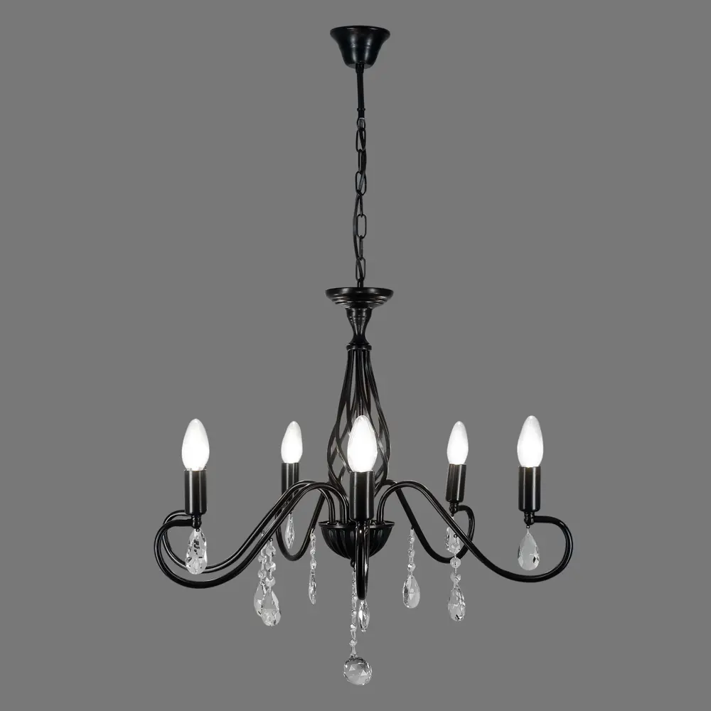 Люстра "Черный жемчуг" 6хЕ14х40 Вт металл, цвет чёрный СВЕТПРОМЪ STLM-2075812 - Вид №4