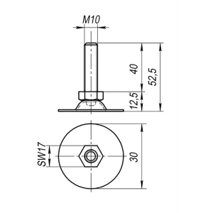 92030110 Регулируемая винтовая опора M10x40 до 280 кг Алтервиа A00050.1031040 (2 шт.) STLM-1497980