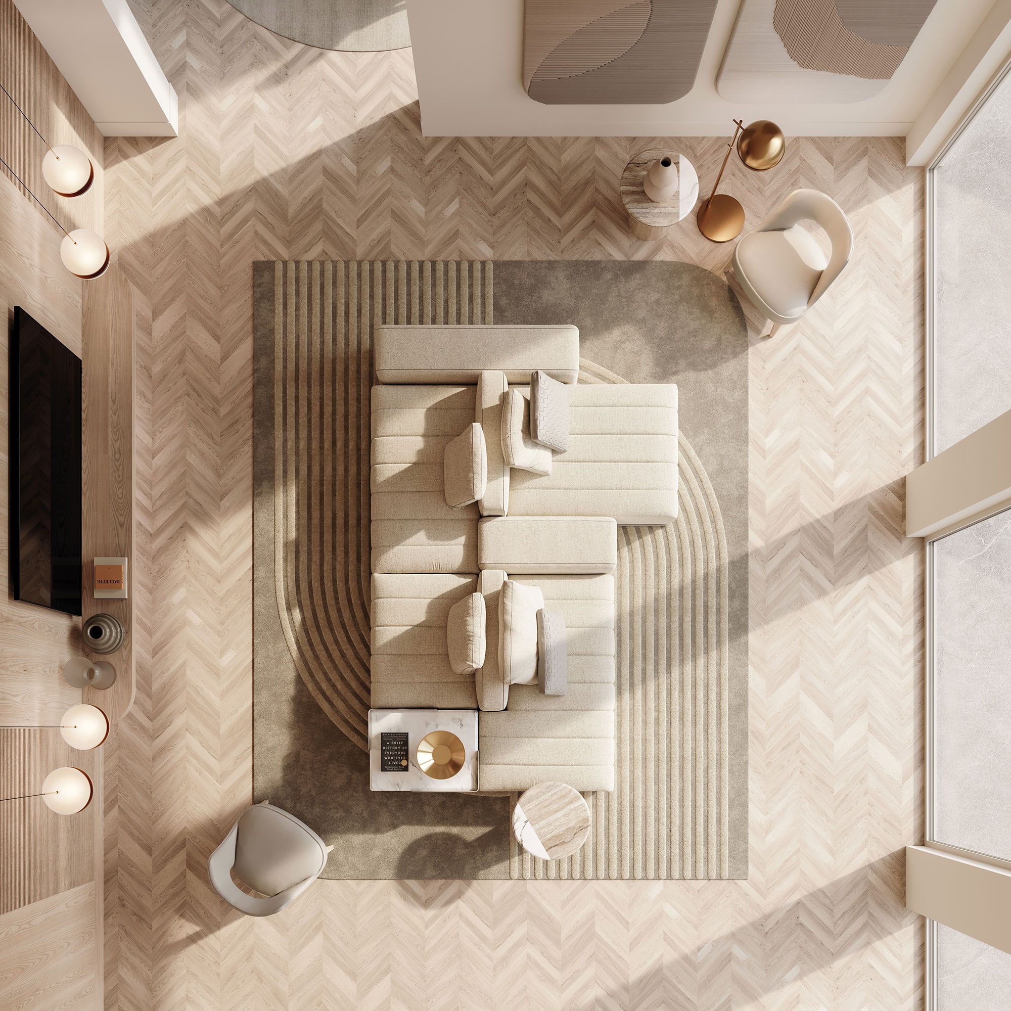 Кожаный модульный диван Vittoria Frigerio Brivio ARCH-00110590 - Вид №5