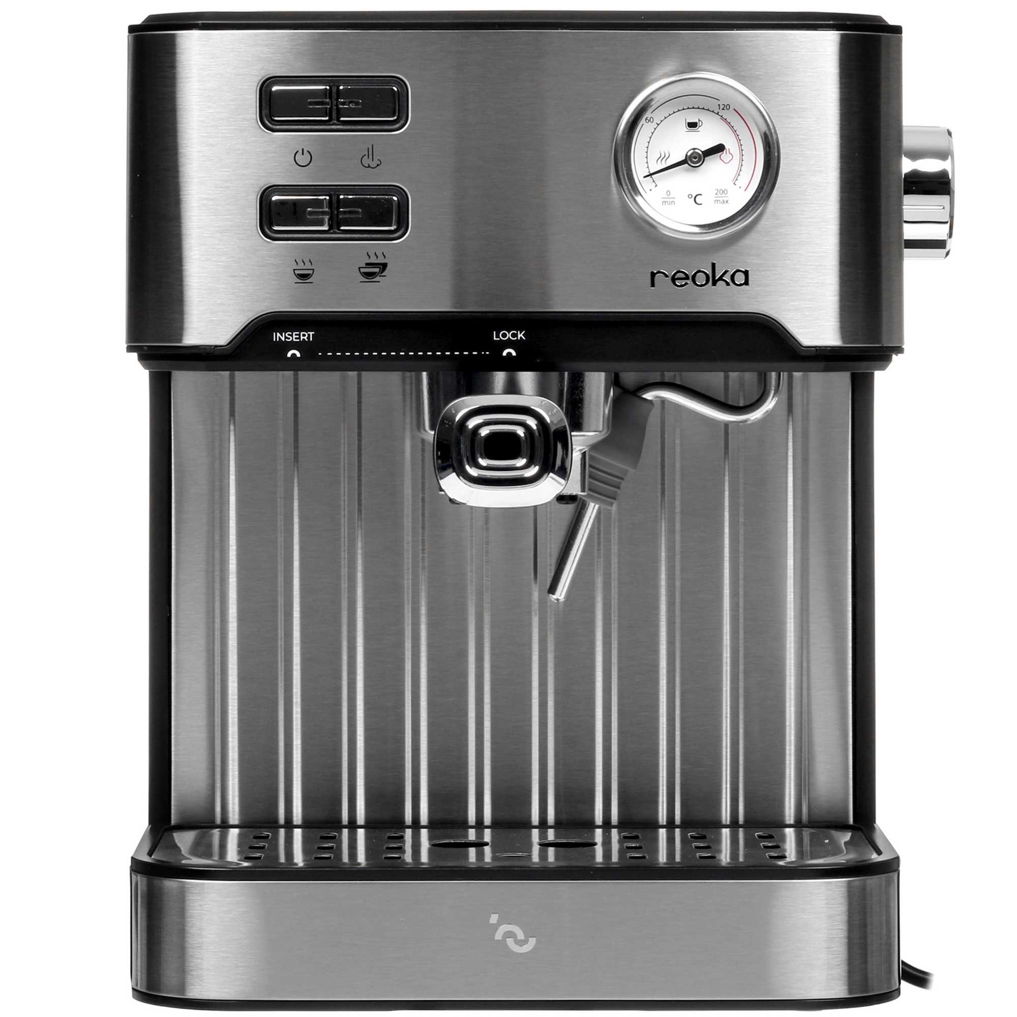 5051565 Кофеварка рожковая Reoka RKЕМ-200 серебристый STDN-0014678 - Вид №1