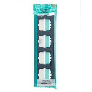 Рамка Lezard Karina Life 4-постная графитовая влагозащищенная 89337216