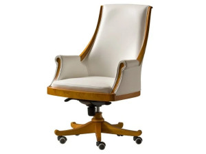 Вишневое вращающееся офисное кресло с колесами