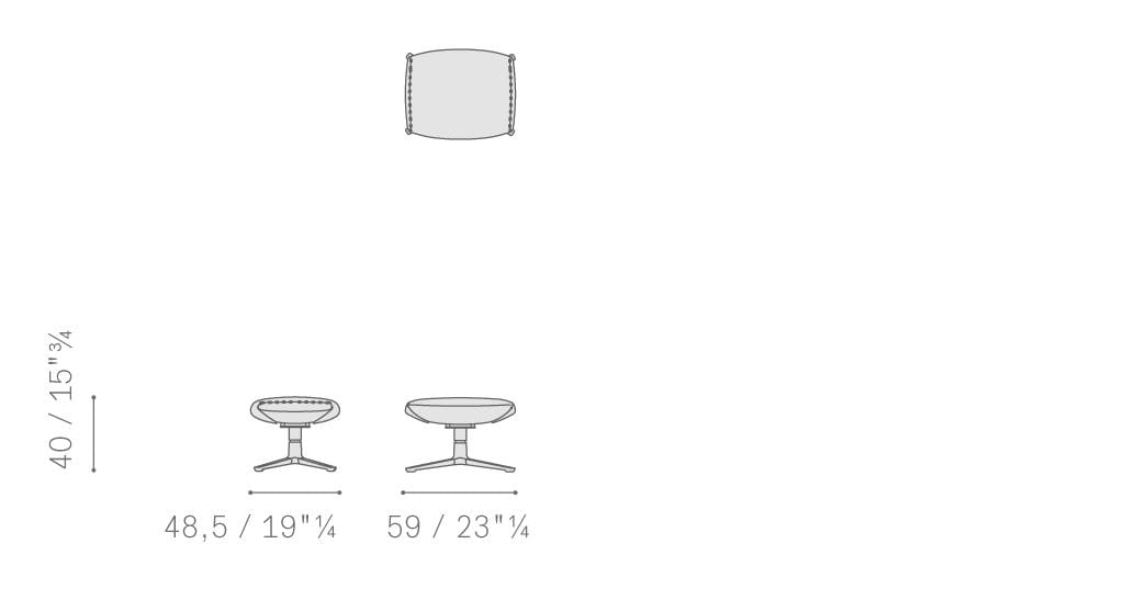 Кожаная спицевая подставка для ног Poltrona Frau коллекция-диваны и кресла ARCH-00028543 - Вид №2