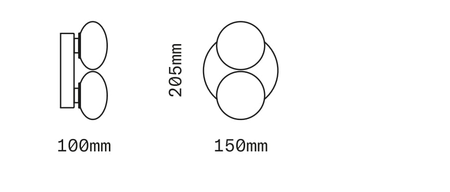 Светодиодный настенный светильник из дутого стекла и латуни SkLO DOT 2X ARCH-00014798 - Вид №2