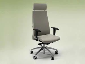 FANTONI Кожаное кресло руководителя с 5 спицами и подголовником Seating system