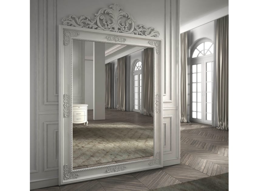 Прямоугольное деревянное напольное зеркало с рамкой CASA +39 Gold ARCH-00026344