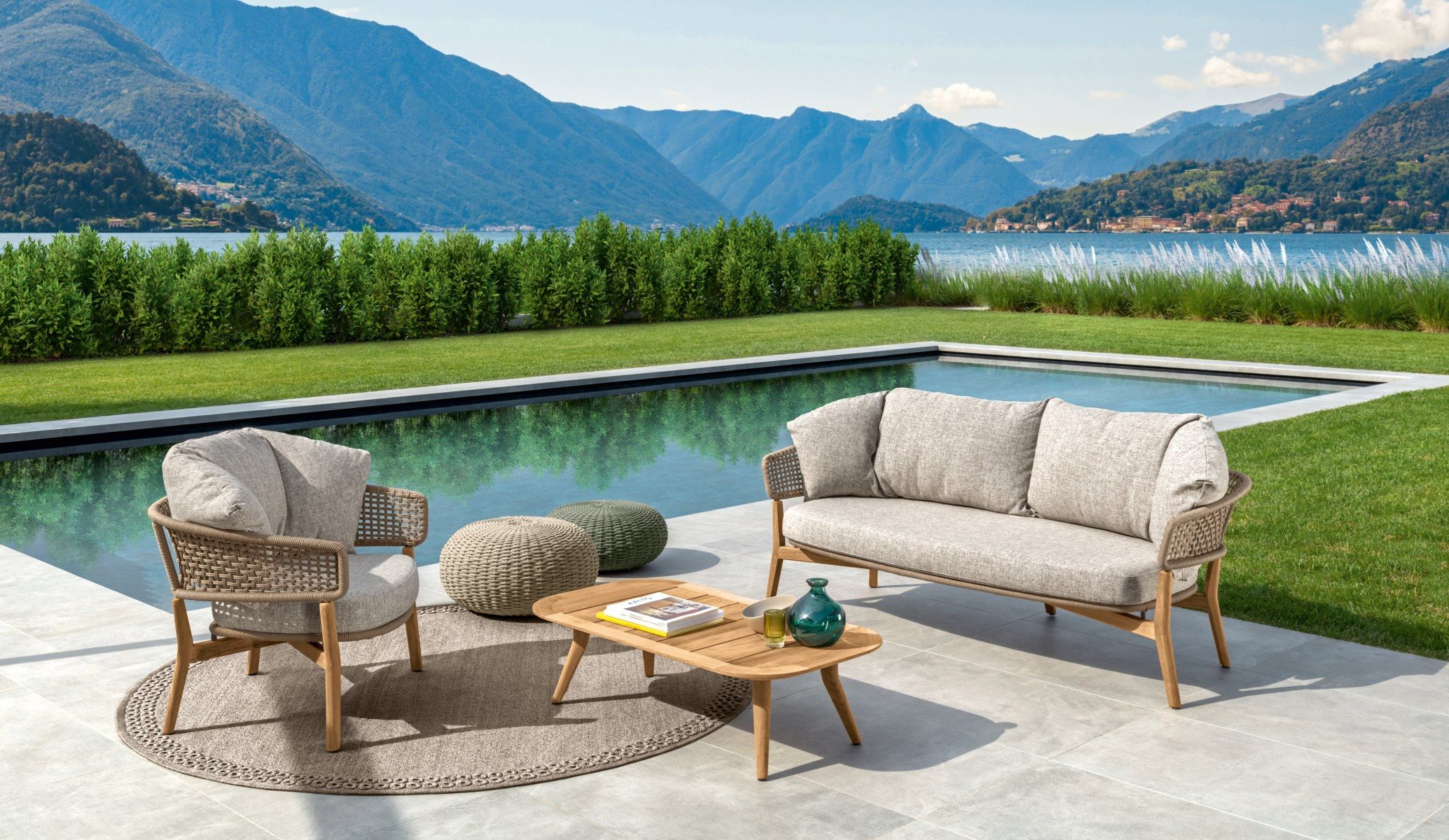 2-местный съемный садовый диван Talenti Moon Teak ARCH-00031645 - Вид №3