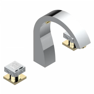 A2T-25 Смеситель для ванны на 3 отверстия устанавливаемый на борту - излив ГОЛИАФ Thg-paris Masque de Femme, métal gravé Хром-золото