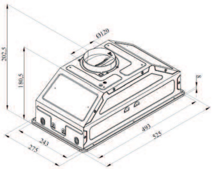 9973941 Вытяжка полновстраиваемая Darina Built in M605W белый STDN-0072547 - Вид №8