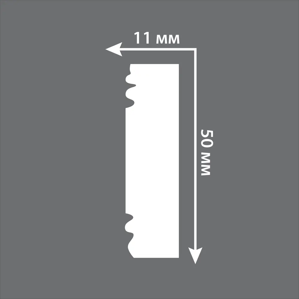 Молдинг настенный полистирол Decomaster 156-60 белый 11х50х2000 мм STLM-2020653 - Вид №3