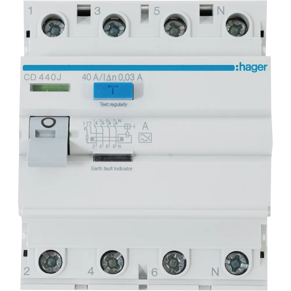 УЗО Hager CD440j 3P N 40 A 30 мА 4.5 кА A STLM-2013186 - Вид №1