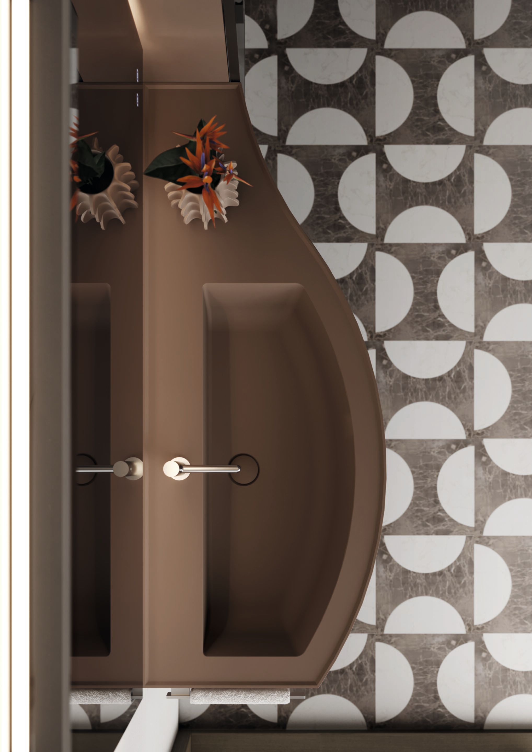 Подвесной туалетный столик с зеркалом Ideagroup Seventy Form ARCH-00049102 - Вид №4