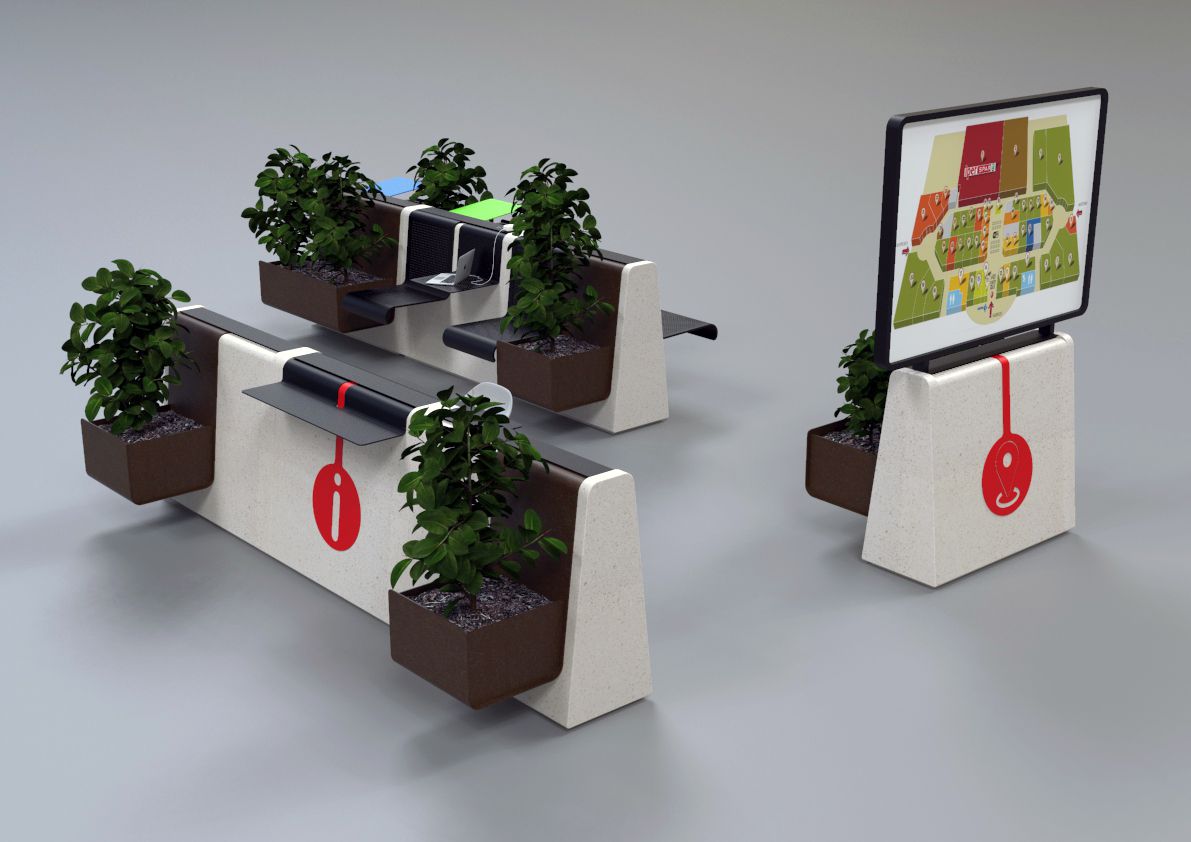 Реконструированный каменный мультимедийный тотем Viscio Urban Design Cling ARCH-00051692 - Вид №1