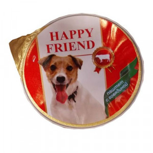 ПР0022163 Корм для собак Паштет с говядиной конс.125г HAPPY FRIEND
