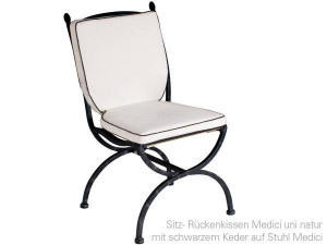 10.00.0783 Стул Medici / сиденье кресла / подушка спинки uni natural с черной окантовкой Mbm