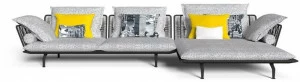 Talenti Садовый диван из ткани с шезлонгом Cruise alu