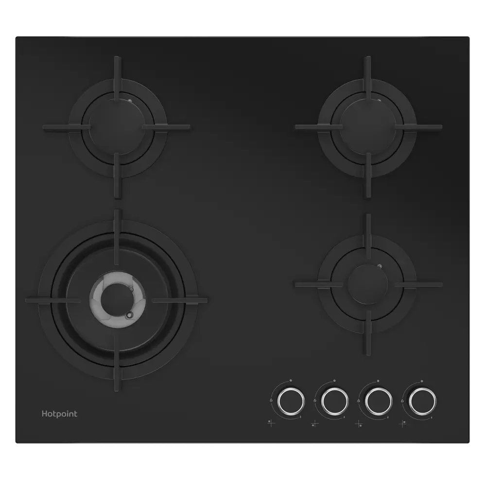 Газовая варочная панель Hotpoint HG 62I/BK 59 см 4 конфорки цвет черный STLM-2020682