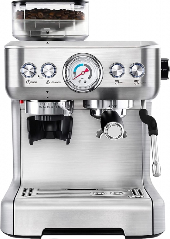 9906367 Кофеварка рожковая Viatto VA-CMG8999PRO серебристый STDN-0020606